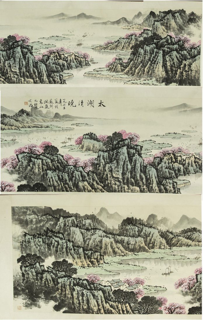 A Massive Chinese Horizontal Paper Hanging Painting (1 of 6)