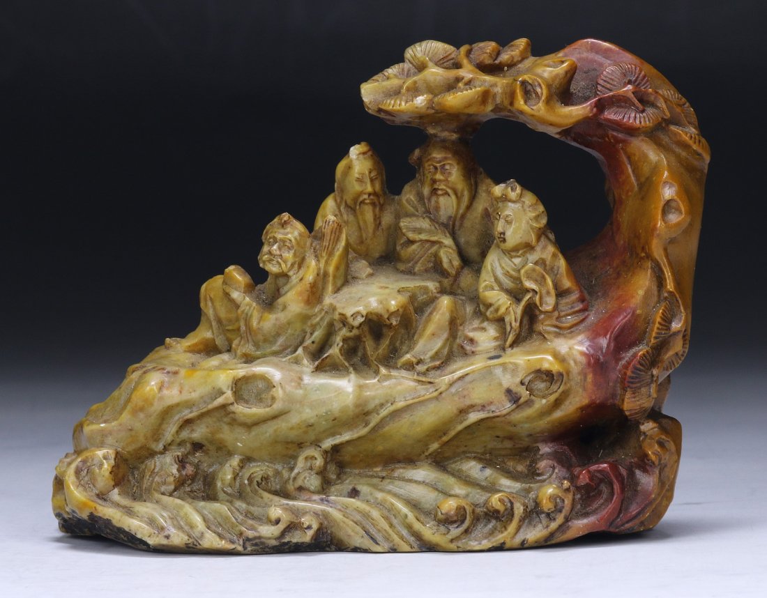 A Chinese Soapstone Carving: A Chinese Soapstone Carving; Size: L: 4"