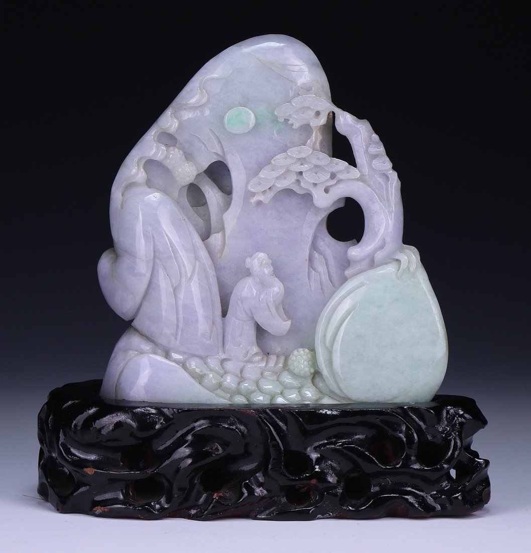 A Chinese Jadeite Carved Group (1 of 4)