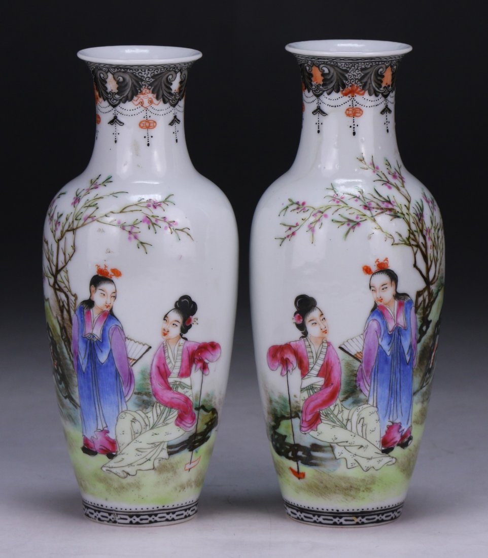 Pair Chinese Antique Famille Rose EGGSHELL Porcelain (1 of 4)