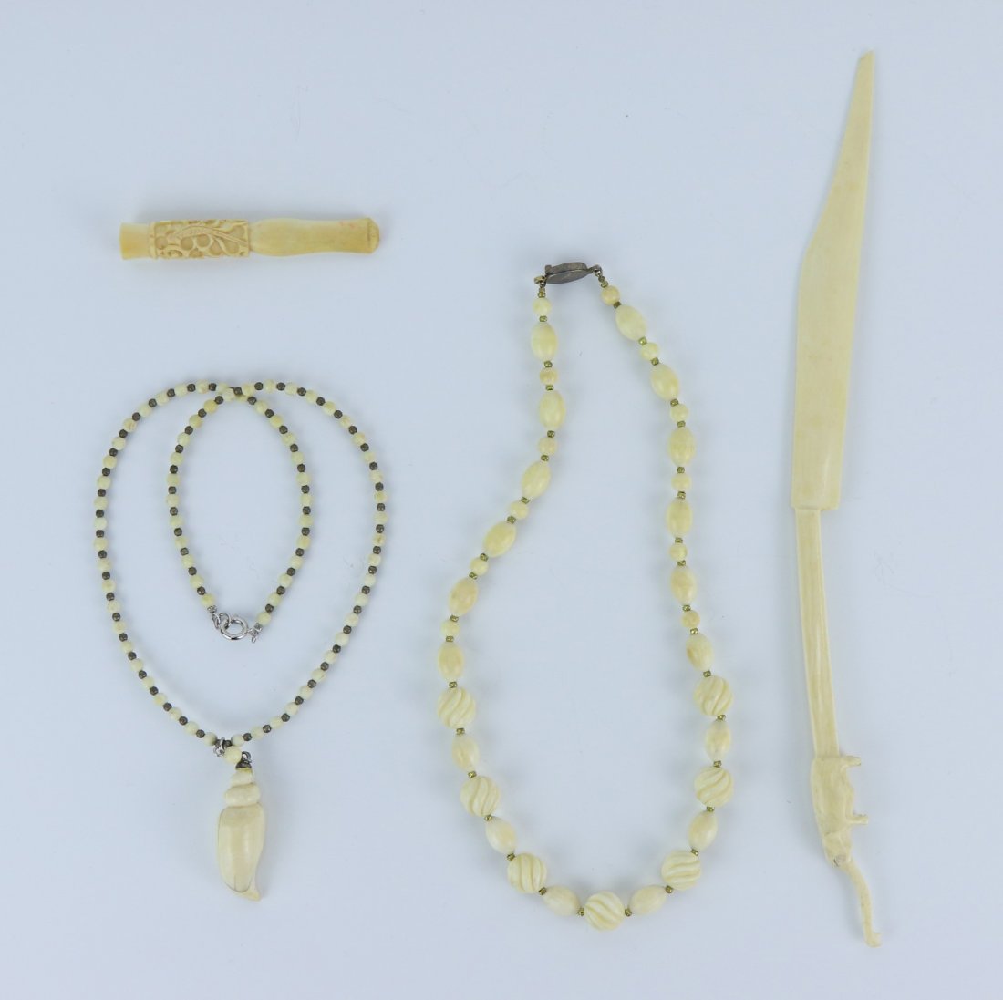 Four (4) Antique Ivory Carved Items (1 of 2)