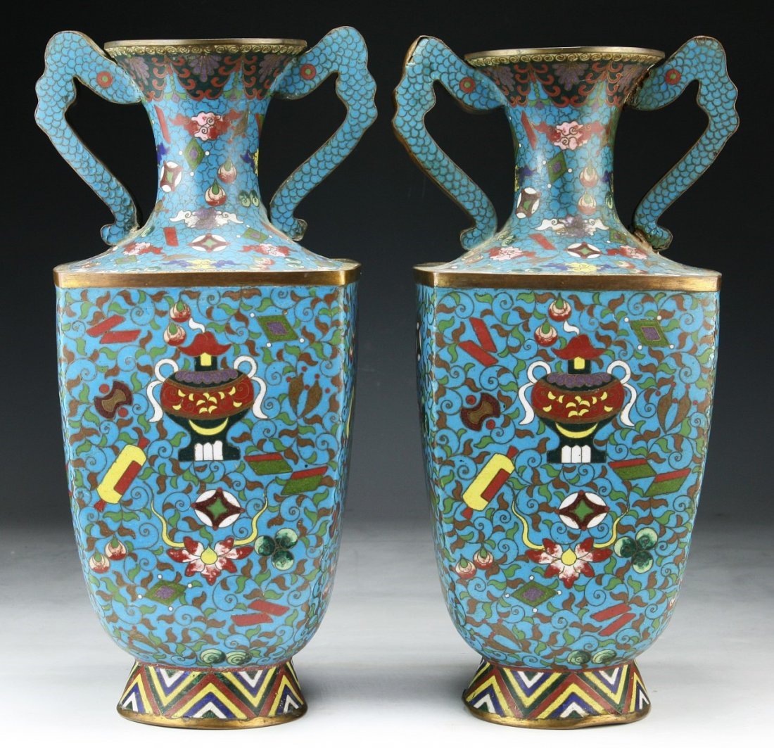 Fine Pair Antique Cloisonne Enamel And Gilt Bronze (1 of 7)