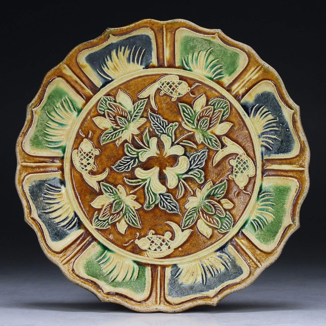 A Chinese Liao-Style Sancai Polychrome Plate (1 of 3)