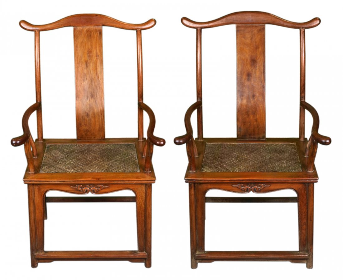 Pair Chinese HUANGHUALI Southern Official's Hat Armch (1 of 5)