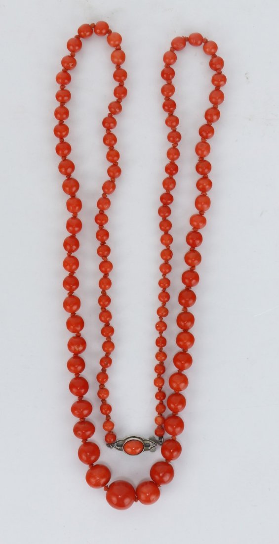 An AKA Red Coral Beaded Necklace (1 of 4)