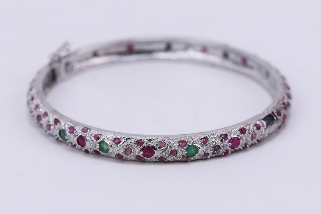 A Fine Ruby Bangle, 14K White Gold (1 of 2)