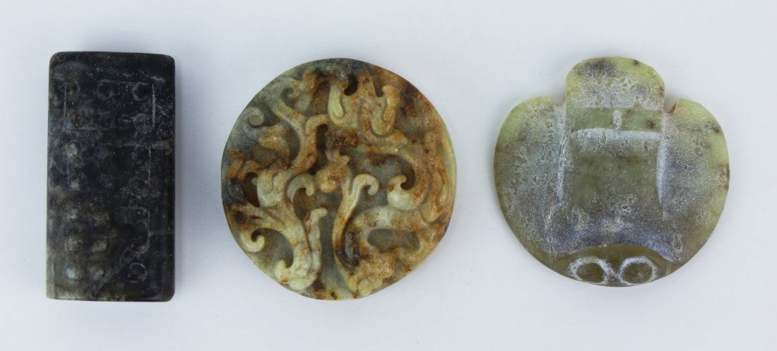 Three (3) Chinese Archaic-Style Stone Carvings (1 of 2)