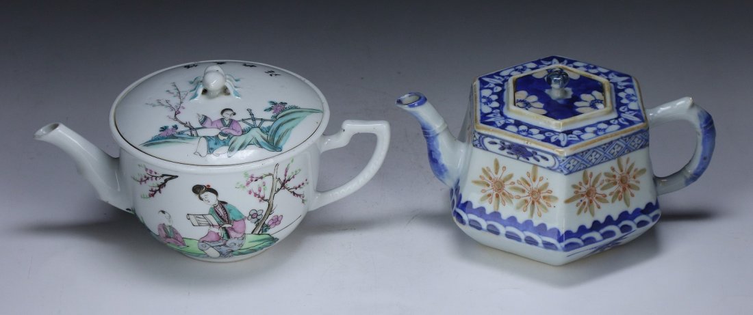 Two (2) Chinese Antique Porcelain Teapots (1 of 4)