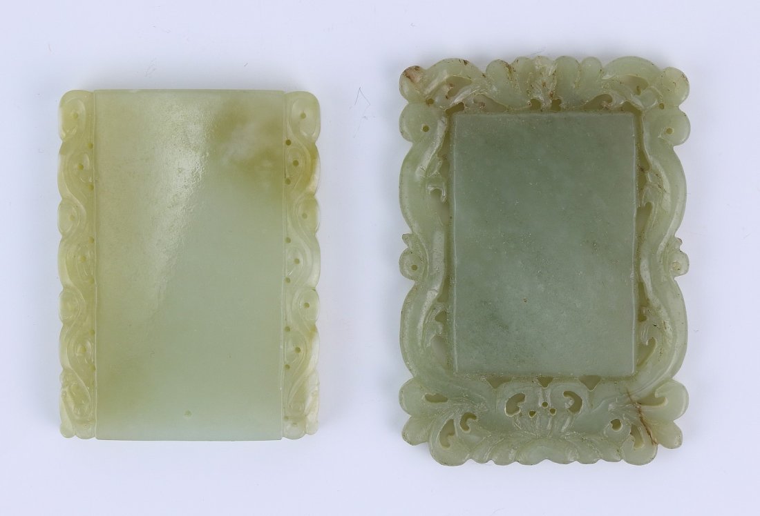 Two (2) Jade Carved Plaques (1 of 2)