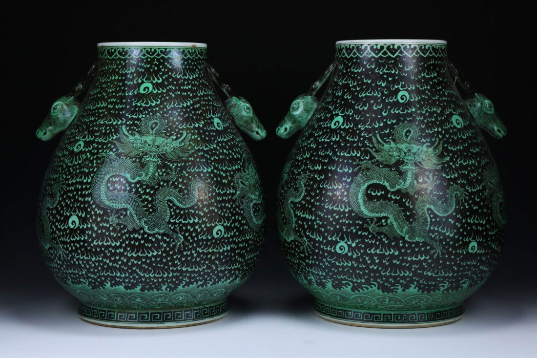 Pair Big Chinese Antique Porcelain Zun (1 of 5)
