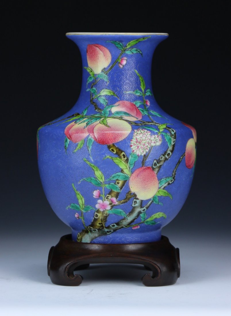 A Chinese Antique Famille Rose Peach Porcelain Vase (1 of 5)