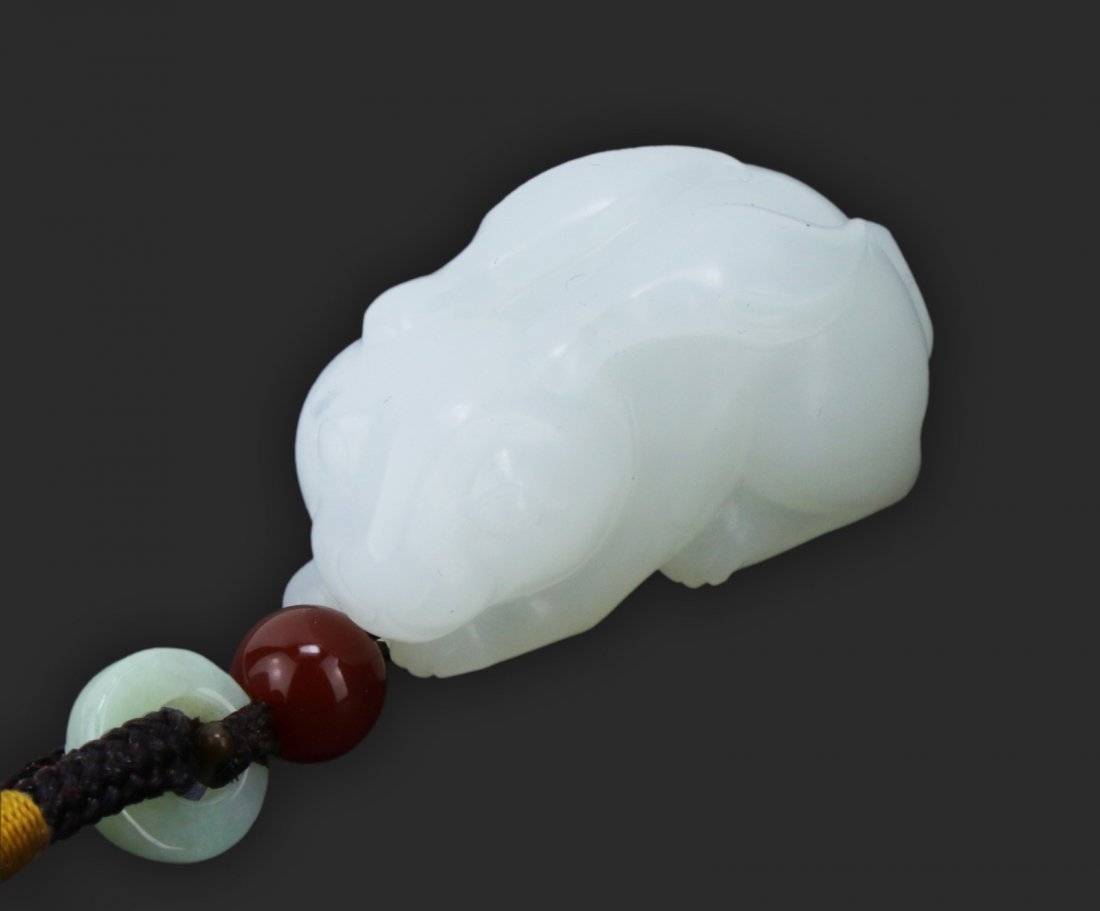 A White Nephrite Jade Rabbit Pendant (1 of 3)
