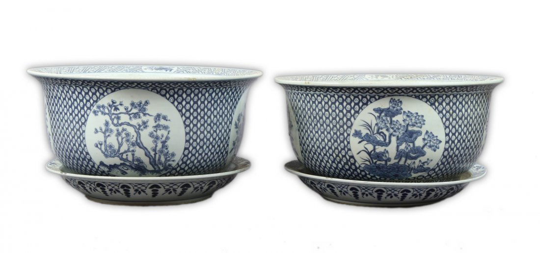 Pair Massive Chinese Antique Blue & White Porcelain (1 of 3)
