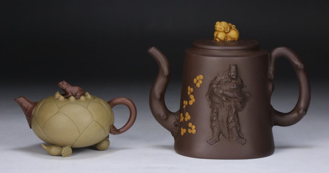 Two (2) Chinese Antique Yixing Zisha Teapots (1 of 6)