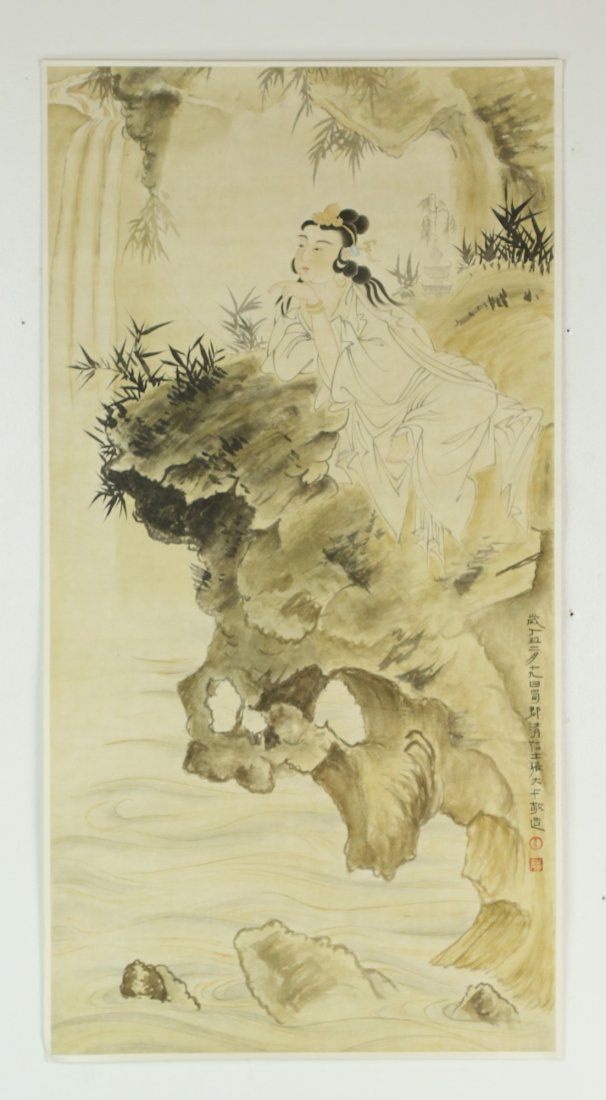 A Chinese Unmounted Paper Painting By Zhang, Daqian (1 of 4)