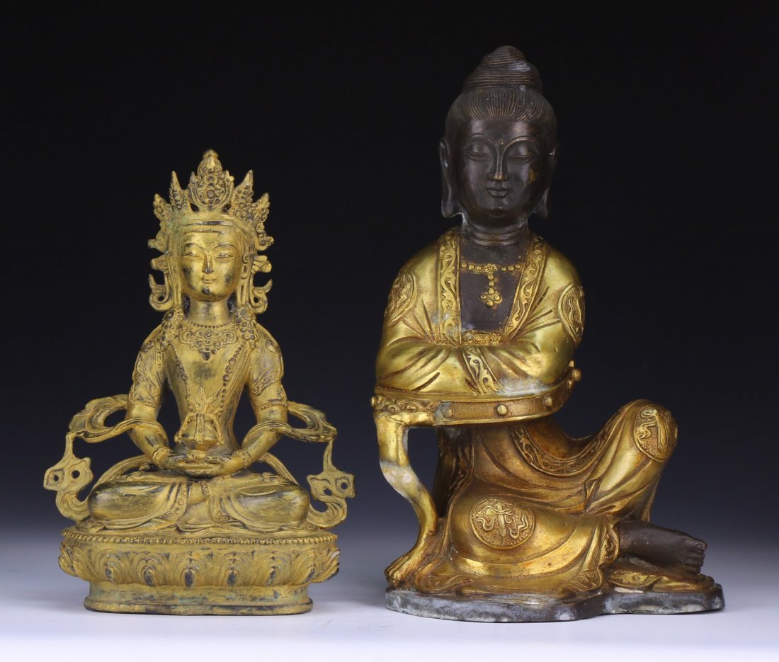 Two (2) Chinese Bronze Buddha (1 of 4)