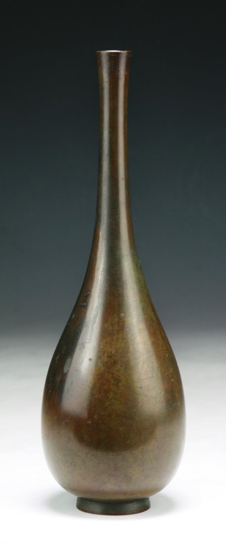A Chinese Antique Bronze Vase: A Chinese Antique Bronze Vase: of 19TH Century; Size: H: 9"