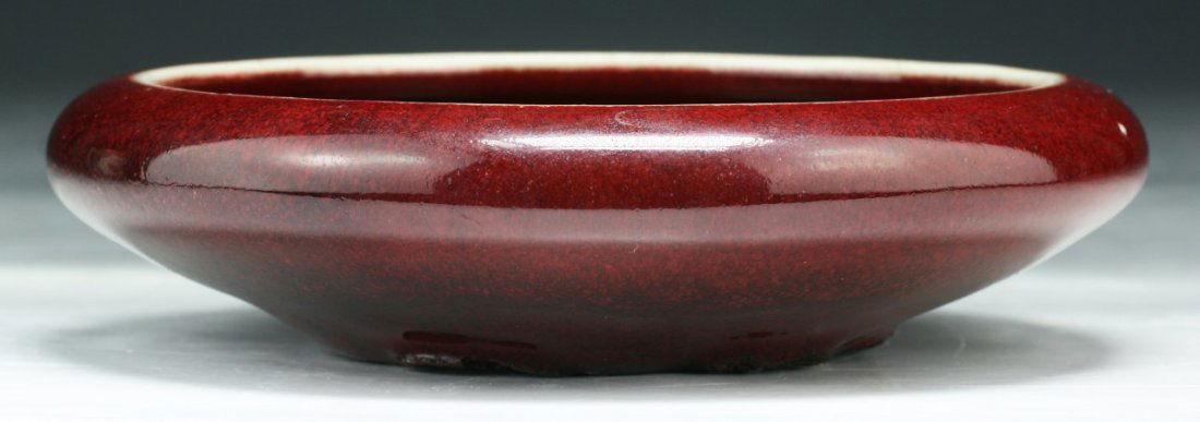 A Chinese Antique Ox Blood Porcelain Washer: A Chinese Antique Ox Blood Porcelain Washer: of Early 19th Century; Size: D: 6-1/4"
