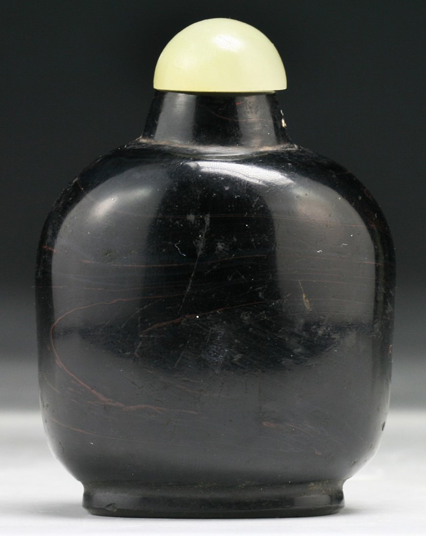 A Chinese Antique Glass Snuff Bottle With Jade Stopper (1 of 4)