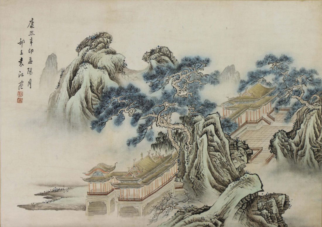 A Chinese Antique Paper Painting Scroll By Yuan Jiang (1 of 3)