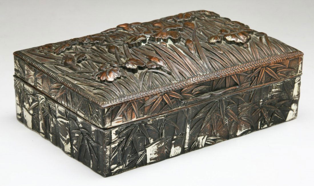 A Japanese Antique Silvered Box with Cover (1 of 5)