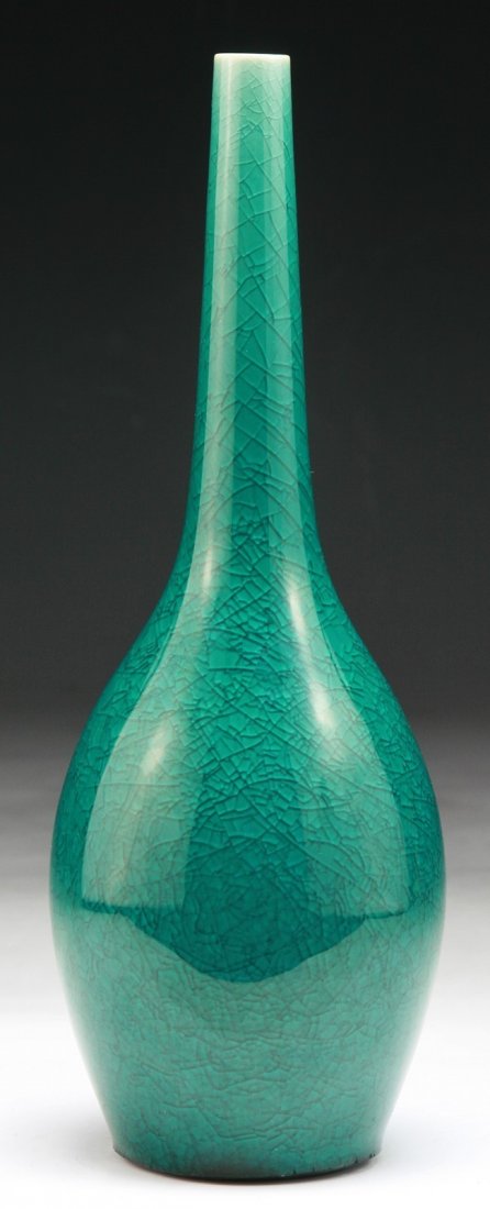 A Chinese Antique Blue Glazed Porcelain Vase: A Chinese Antique Blue Glazed Porcelain Vase: of 19th Century; Size: H: 9"