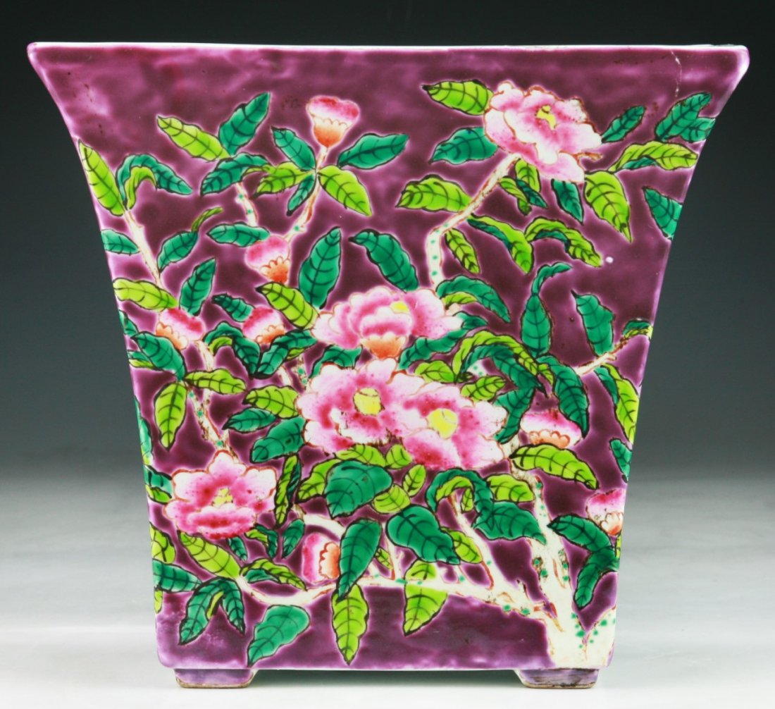 A Chinese Square Porcelain Planter (1 of 4)