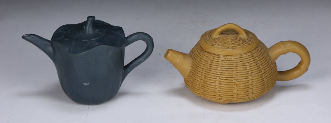 Two (2) Chinese Yixing Zisha Teapots (1 of 6)