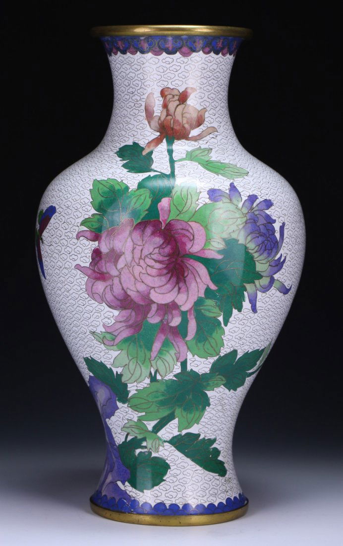 A Big Chinese Cloisonne On Bronze Vase (1 of 4)