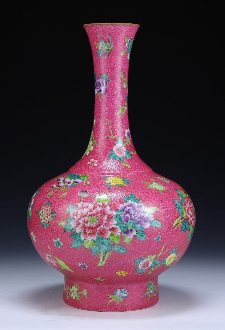 A Chinese Antique Famille Rose Baluster Porcelain Vase (1 of 5)
