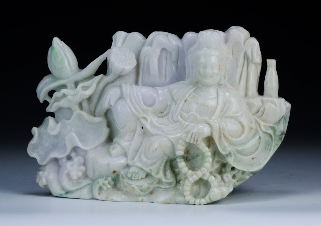 A Chinese Jadeite Carved Guanyin (1 of 4)