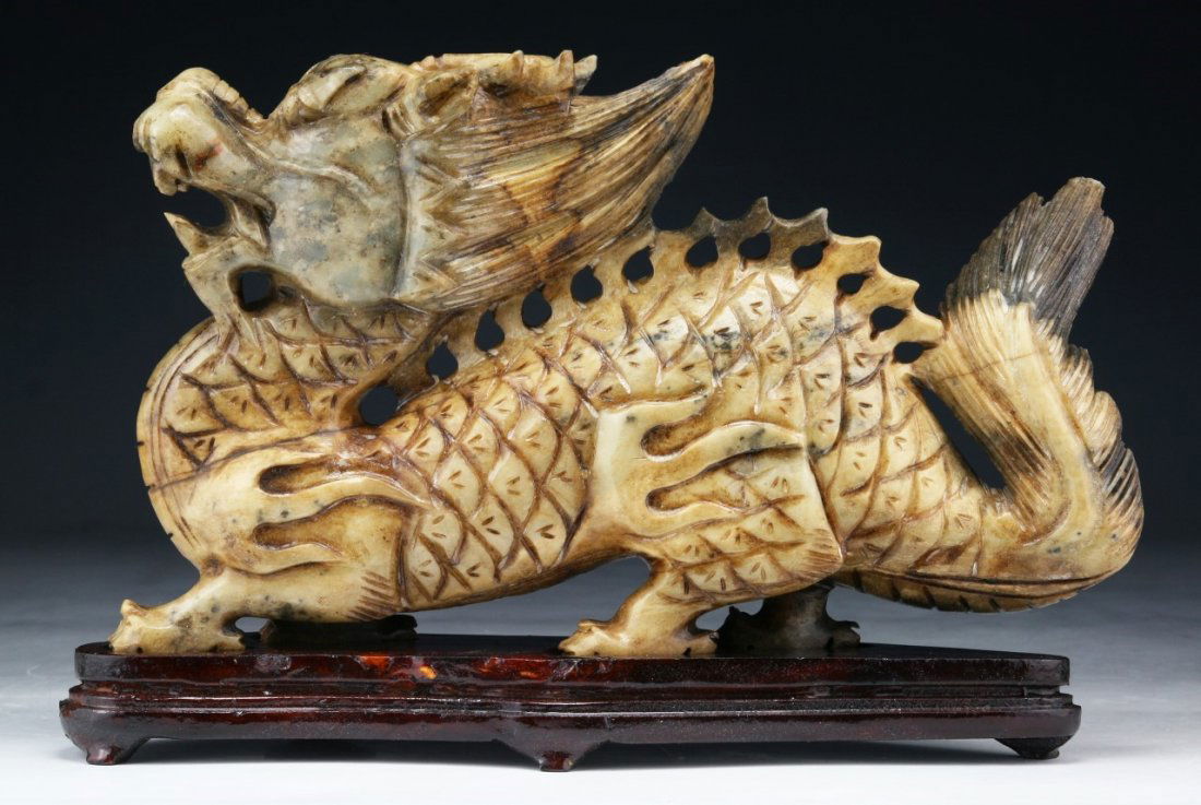 A Big Chinese Soapstone Carved Dragon (1 of 3)