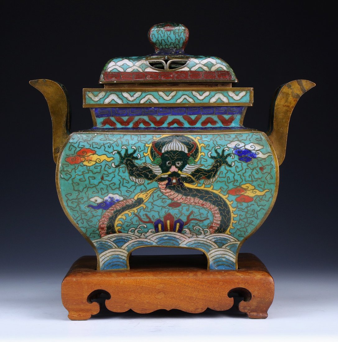 A Chinese Enamel Cloisonne On Bronze Censer (1 of 4)