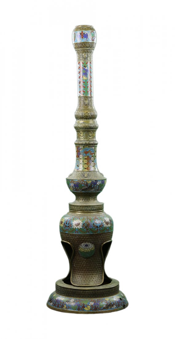 A Massive Enamel Cloisonné On Bronze Vase (1 of 3)