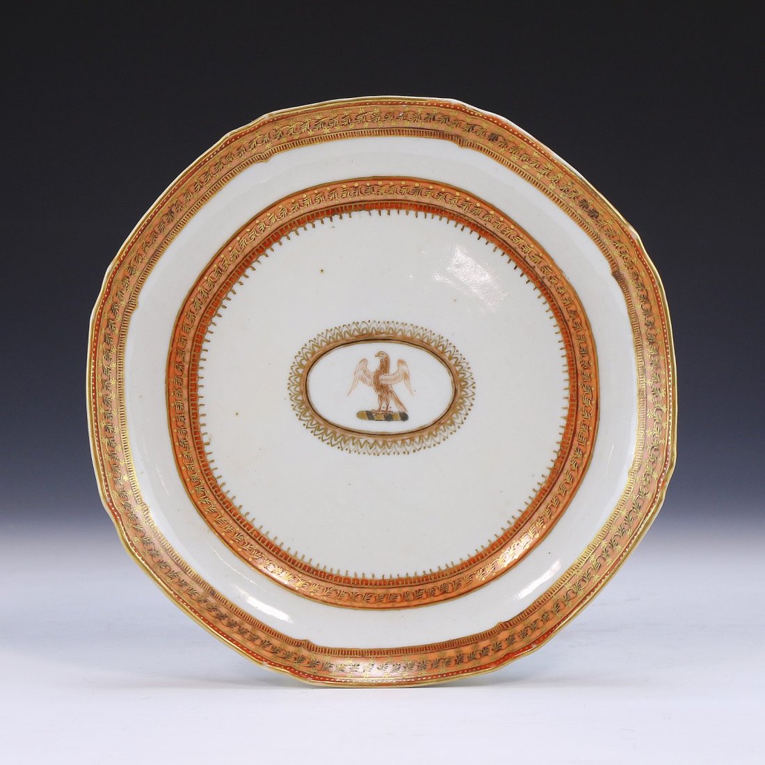 A Chinese Antique Iron Red Porcelain Plate: A Chinese Antique Iron Red Porcelain Plate; Size: D: 7-3/4"