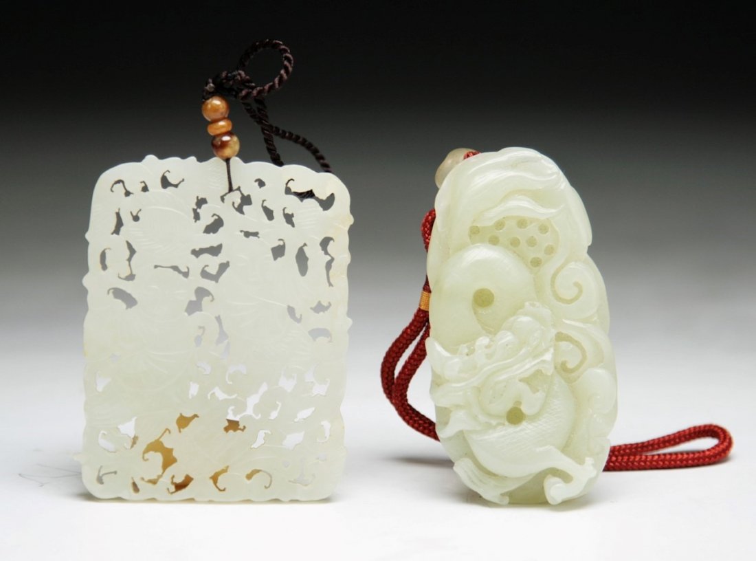 Two (2) Chinese Carved Jade Pendants (1 of 2)
