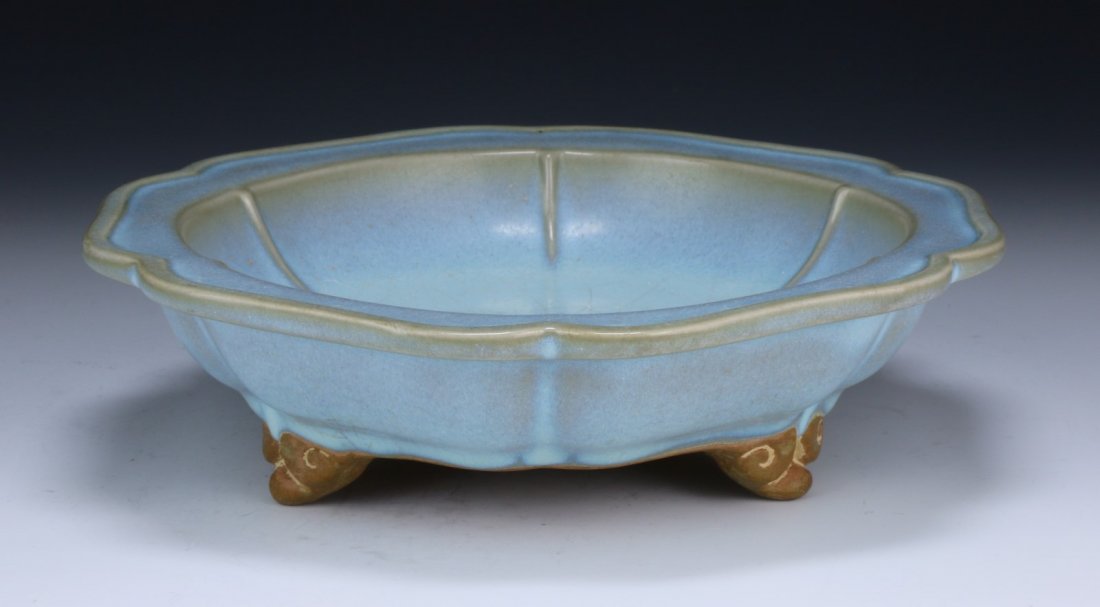 A Chinese Antique JUNYAO Hexagonal Tripod Narcissus (1 of 3)