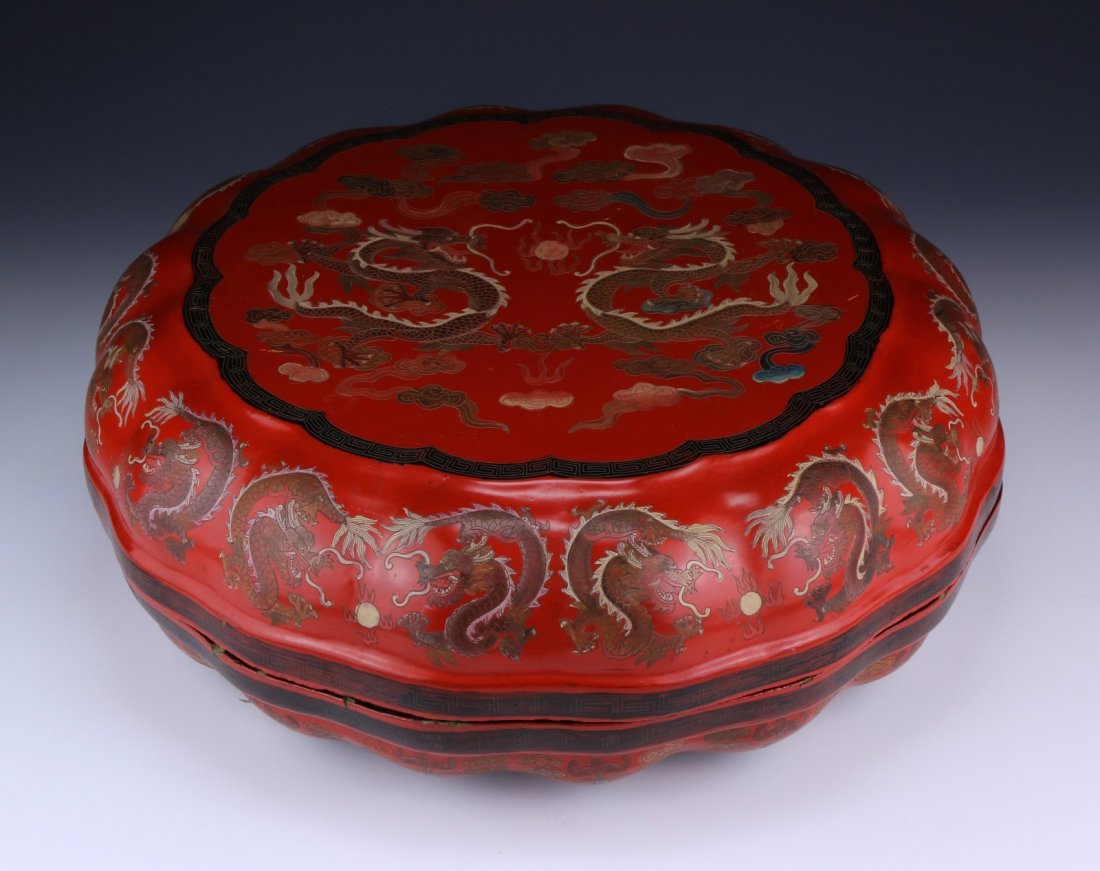 A Chinese Red Lacquer Lidded Box (1 of 4)