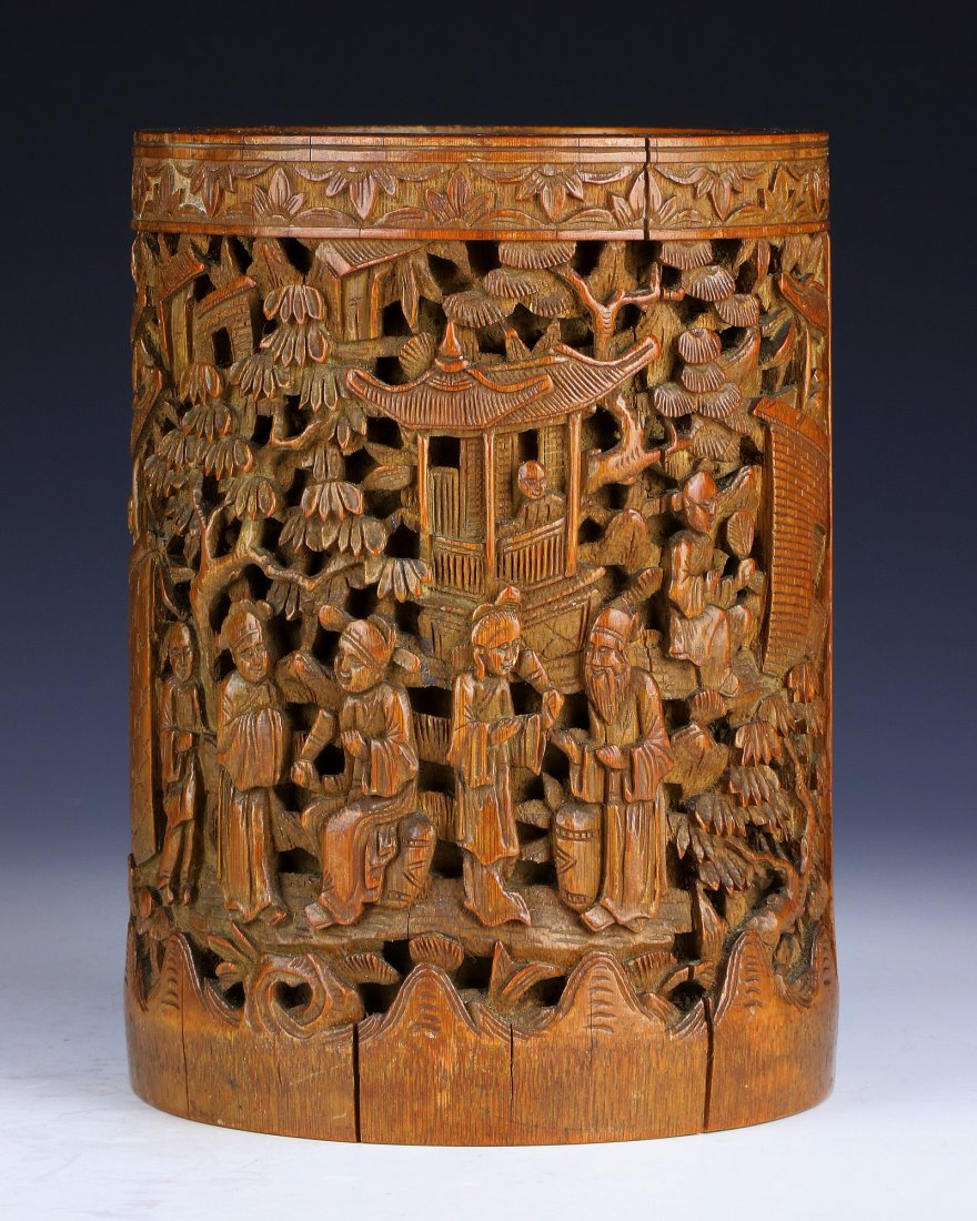 A Chinese Antique Bamboo Brush Pot (1 of 6)