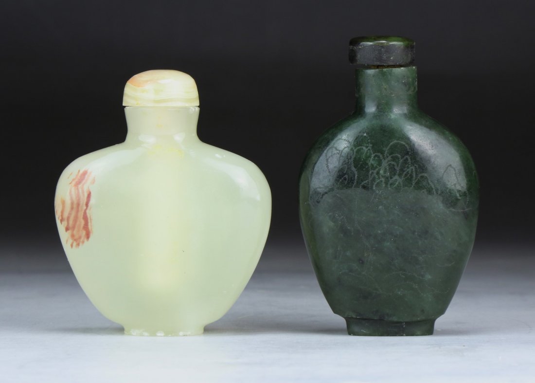 Two (2) Chinese Antique Jade Snuff Bottles (1 of 3)