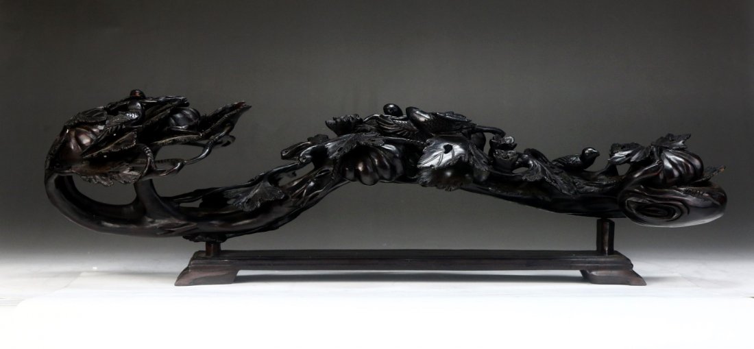 A Finely Carved Zitan Ruyi Scepter (1 of 5)
