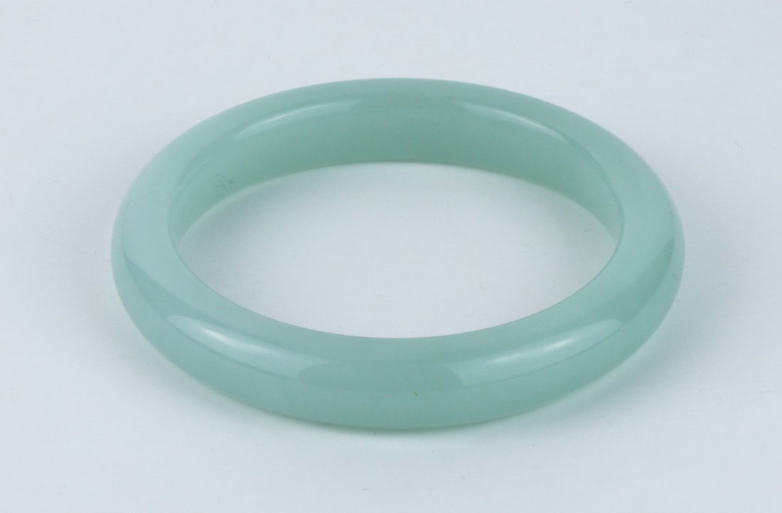 A Translucent Light Green Jadeite Bangle (1 of 2)