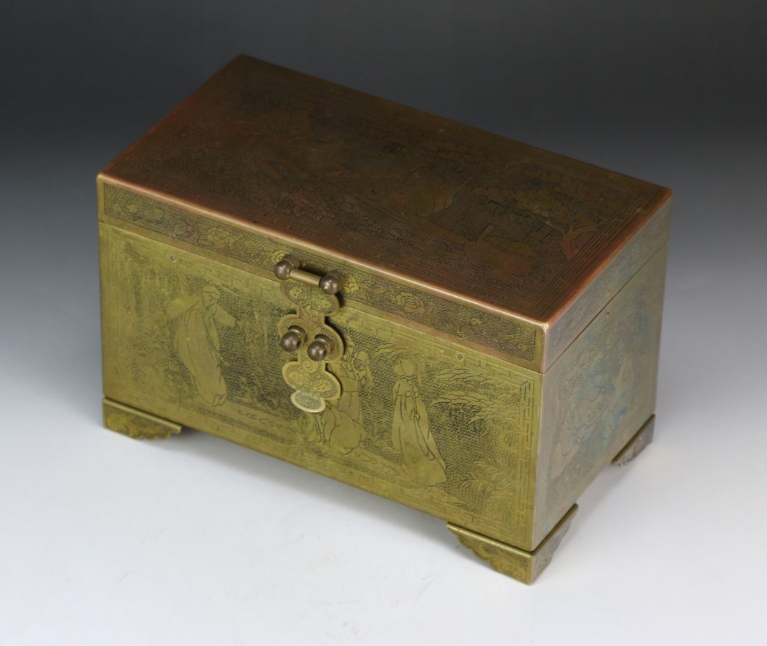 A Chinese Antique Bronze Tiered Lidded Case (1 of 4)