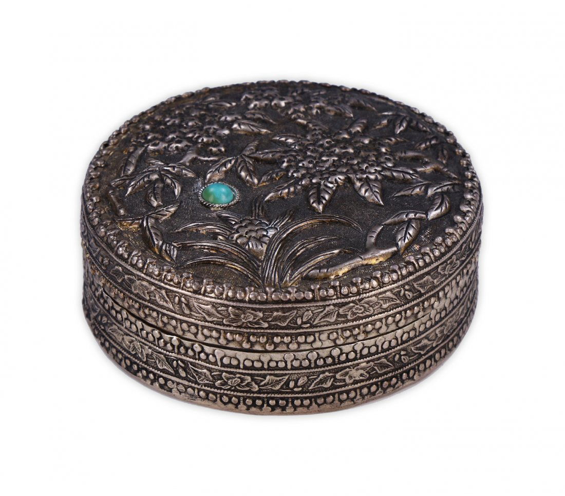 An Antique Chinese Silver Jewelry Box With Mirror (1 of 4)