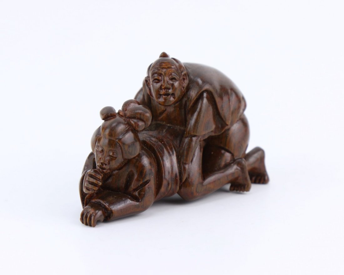 A Japanese Antique Wood Carved Netsuke (1 of 5)