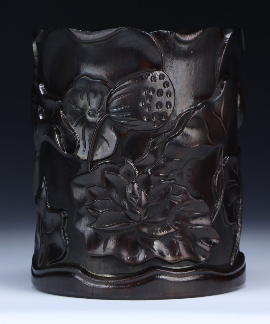 A Chinese Antique Wood Carved Brush Pot (1 of 6)