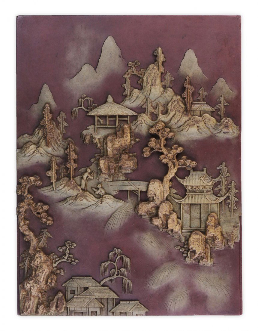 A Chinese Antique Carved Stone Plaque (1 of 3)