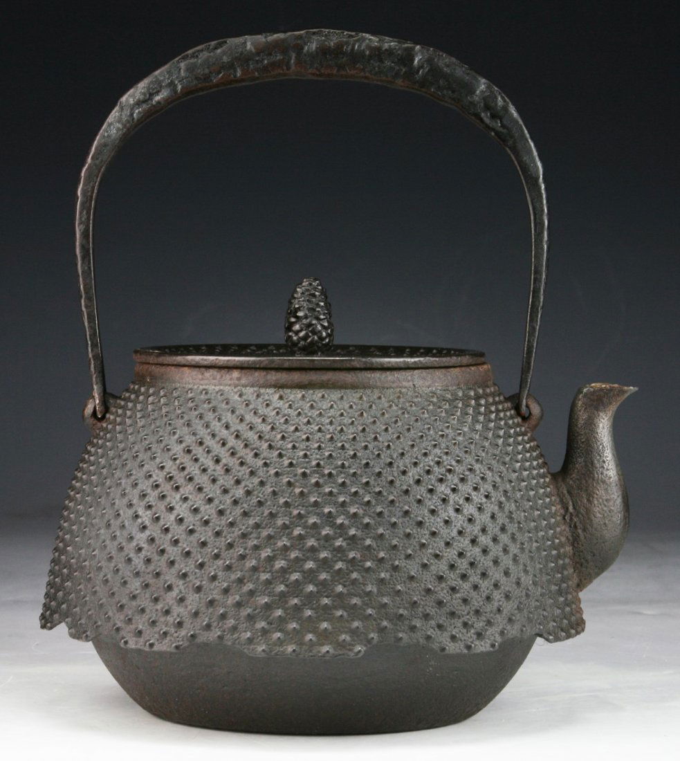 A Japanese Antique Iron Teapot: A Japanese Antique Iron Teapot; Size: L: 7-1/4"