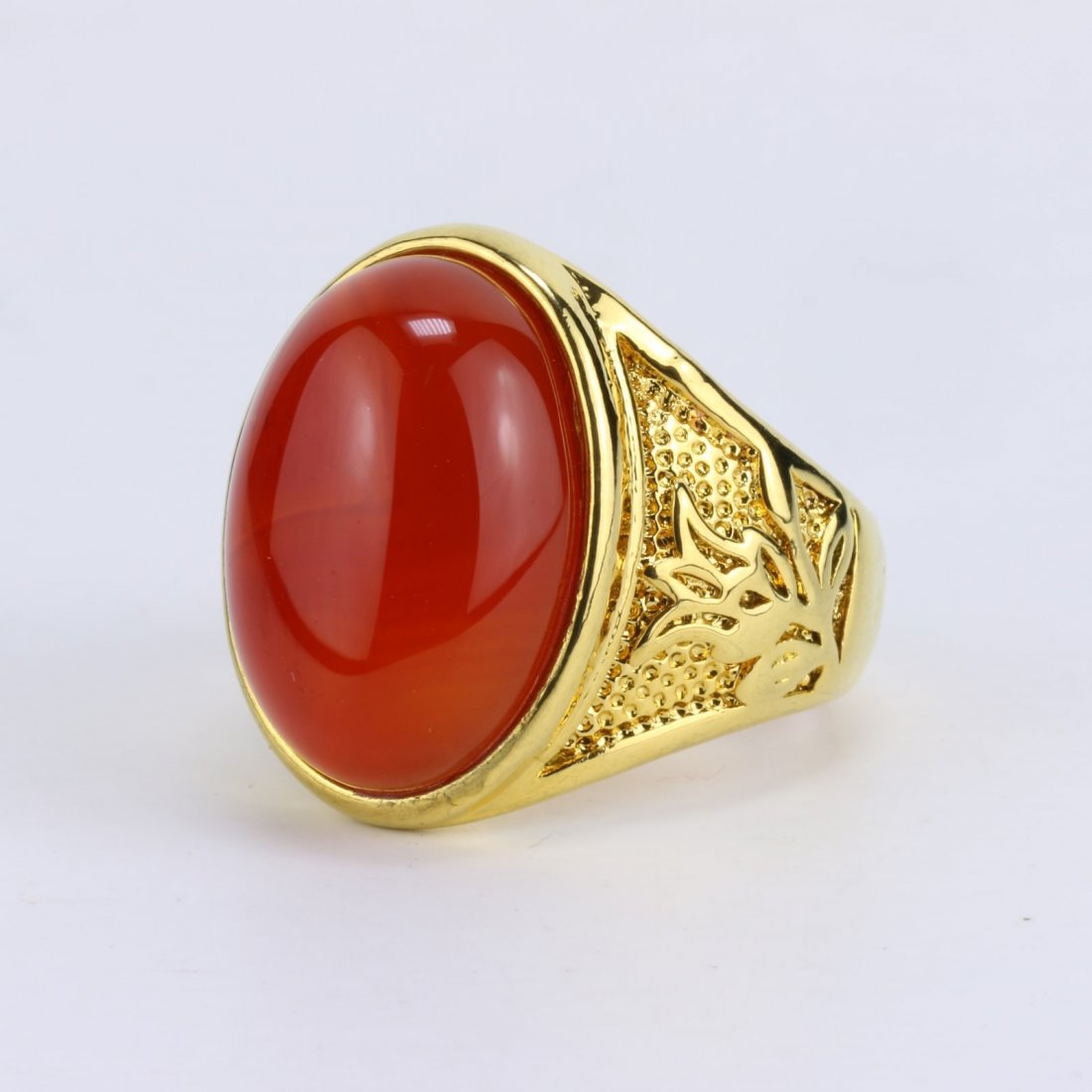 A Chinese Red Jade Or Jadeite Men's Ring (1 of 3)