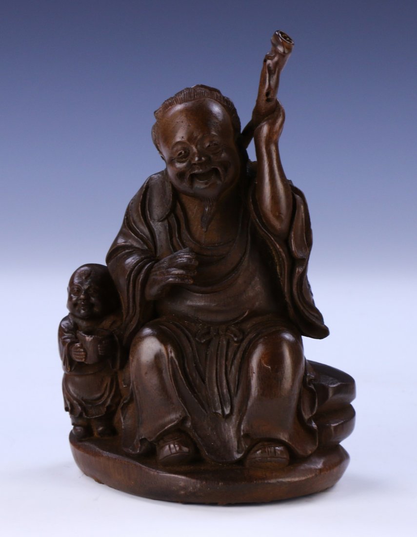 A Chinese Antique Bamboo Carved Figure Group (1 of 4)